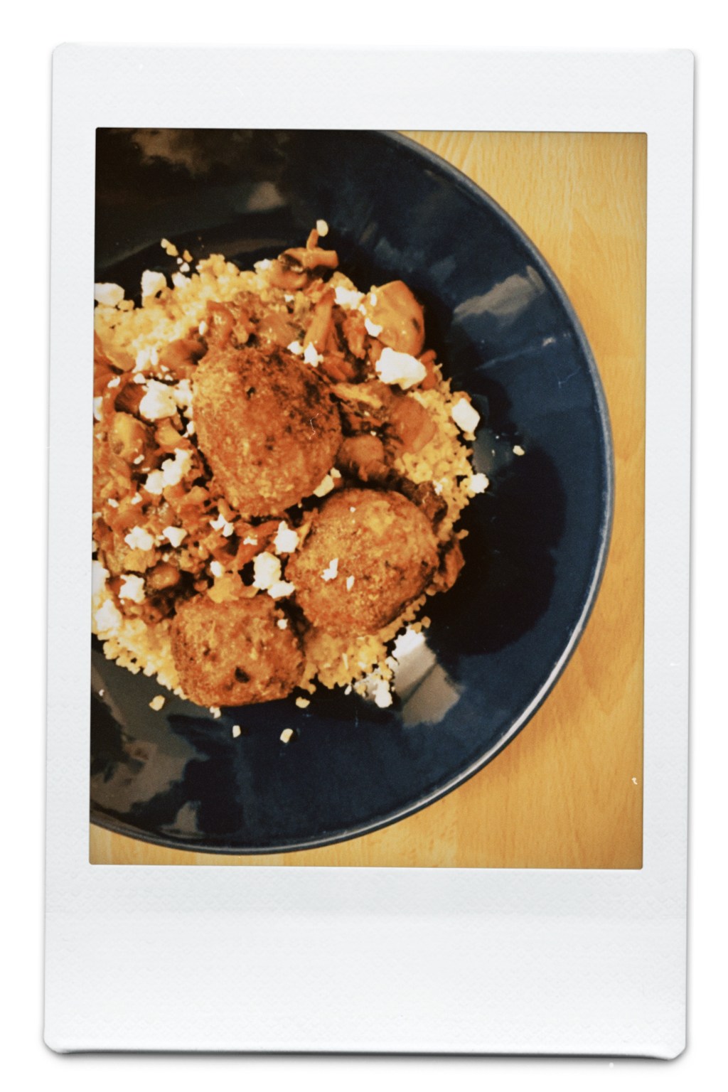 Falafels de haricots rouges, fêta, girolles et&nbsp;boulgour